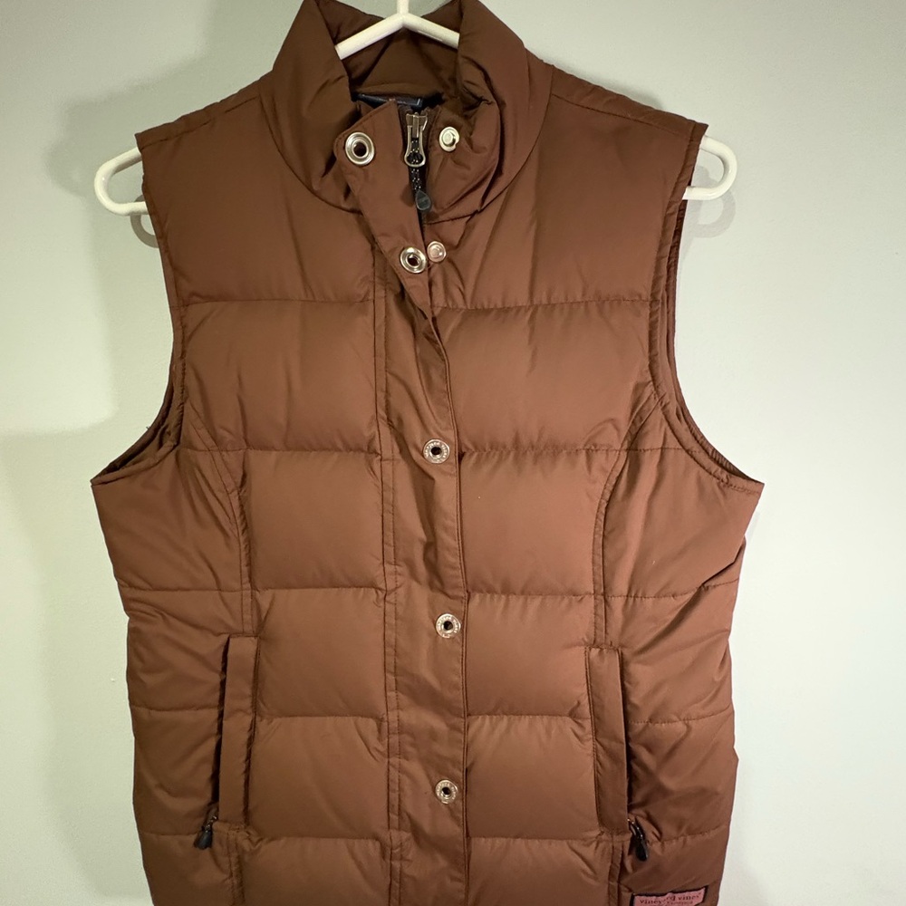 Vineyard Vines Chocolate Brown Puffer Vest